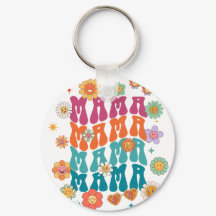レトロなタイポグラフィ ママ ママ 花のスマイルフェイス