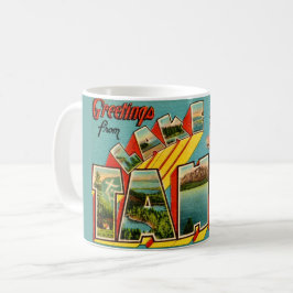 レトロなタホ湖のグリーティングカード コーヒーマグカップ