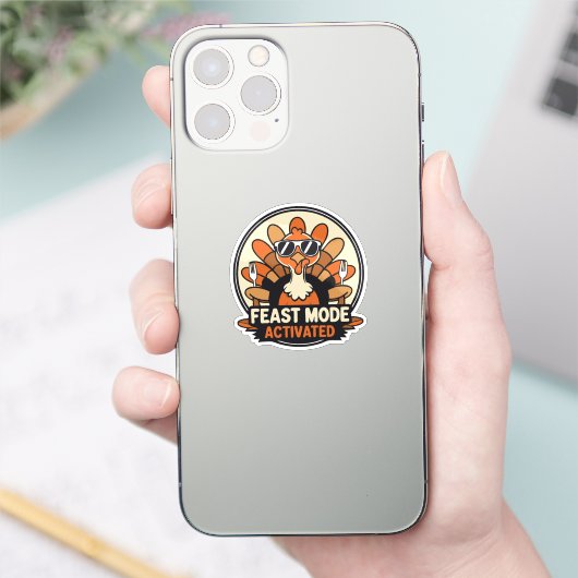 レトロなターキーステッカー シール (スマートフォン)