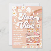 レトロなダイシーのバン バースデー招待状 招待状 (正面)