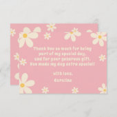 レトロなダイシーの花の子供の誕生日 サンキューカード (正面/裏面)