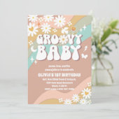 レトロなダイシーの1歳誕生日招待状 招待状 (スタンド正面)