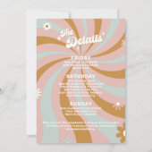 レトロなダイシー最後のディスコ独身最後の週末 招待状 (裏面)