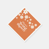 レトロなダイシー オレンジ色の結婚前お祝いパーティー スタンダードカクテルナプキン (角)