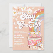 レトロなダイシー グルービー 誕生日招待状 招待状 (正面)