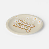 レトロなダイシー グルーヴィー ブライダルシャワー ペーパープレート (アングル)