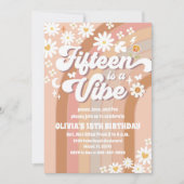 レトロなダイシー 15歳の誕生日招待状 招待状 (正面)