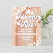 レトロなダイシー 15歳の誕生日招待状 招待状 (スタンド正面)