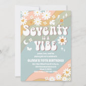 レトロなダイシー 70歳の誕生日招待状 招待状 (正面)