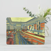 レトロなダイニングバーまたはレストランのソフトオープニング 招待状 (スタンド正面)