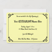 レトロなダイニングバーまたはレストランのソフトオープニング 招待状 (裏面)