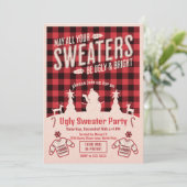 レトロなダサいクリスマススウェットパーティー 招待状 (スタンド正面)