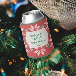 レトロなダサいクリスマススウェーター 北欧スタイル 赤 緑 缶クーラー