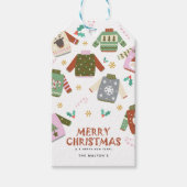 レトロなダサいセーター クリスマス ギフトタグ (正面)