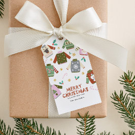 レトロなダサいセーター クリスマス ギフトタグ