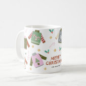レトロなダサいセーター クリスマス コーヒーマグカップ (正面左)