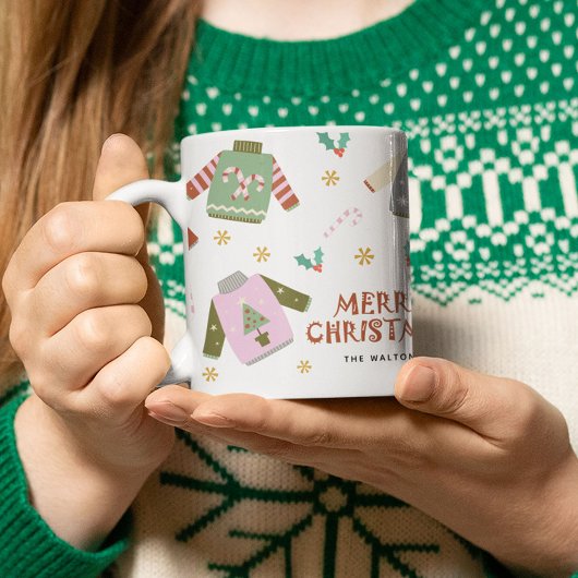 レトロなダサいセーター クリスマス コーヒーマグカップ
