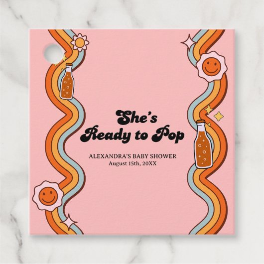 レトロなダスティローズのGroovy Shes Ready to Pop フェイバータグ (正面)