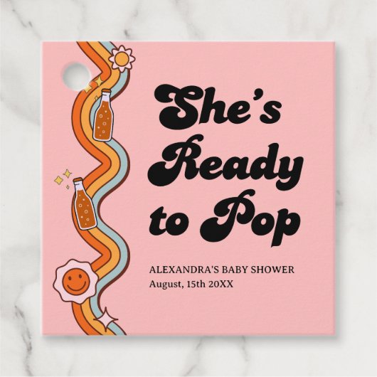 レトロなダスティローズのGroovy Shes Ready to Pop フェイバータグ (正面)