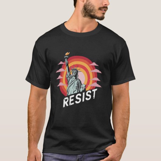 レトロなダストレス自由の女神レジストビンテージ Tシャツ (正面)