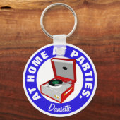 レトロなダンセットのヴィンテージ・レコードプレーヤー キーホルダー (正面)