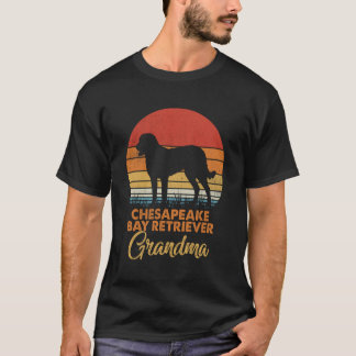 レトロなチェサピークベイリトリーブの日没風景が面白い Tシャツ