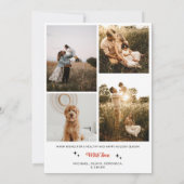 レトロなチェック柄のアーチファミリーフォト シーズンカード (裏面)