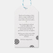 レトロなチェック柄「ありがとう」ブラック＆ホワイト グルーヴィー ギフトタグ (裏面)