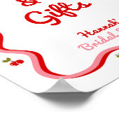 レトロなチェリーのウェディングシャワーポスター ポスター (角)