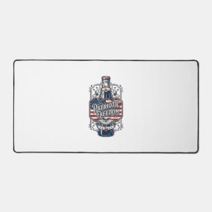 レトロなチェリーソーダの愛国的なベクターグラフィックTシャツ_1 デスクマット