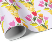 レトロなチューリップの手描き ミッドセンチュリー ラッピングペーパー (ロールコーナー)