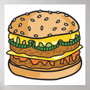 レトロなチーズハンバーガー ポスター