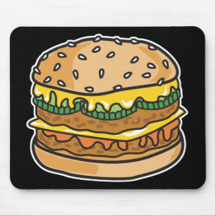 レトロなチーズハンバーガー マウスパッド