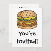レトロなチーズハンバーガー 招待状 (正面/裏面)