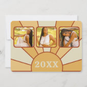 レトロなテラコッタのタイポグラフィー 夏の太陽 卒業 招待状 (裏面)