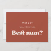 レトロなテラコッタの最高の男のカードになりますか 招待状 (正面)