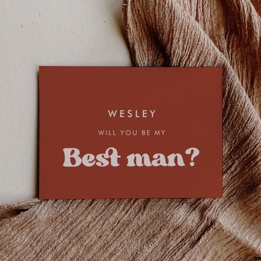 レトロなテラコッタの最高の男のカード 招待状