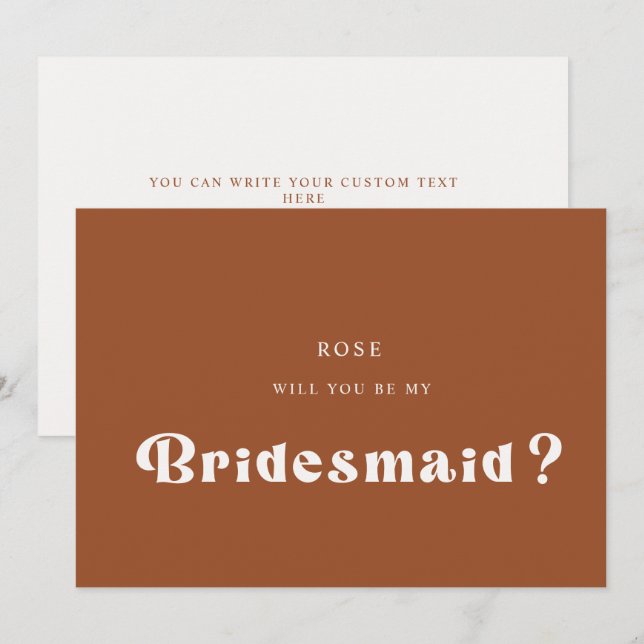 レトロなテラコッタ色のウェディングパーティーの提案 (正面/裏面)