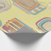 レトロなテレビとラジオ。シームレスパターン ラッピングペーパー (角)