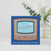 レトロなテレビ中学校の卒業祝い カード (スタンド正面)
