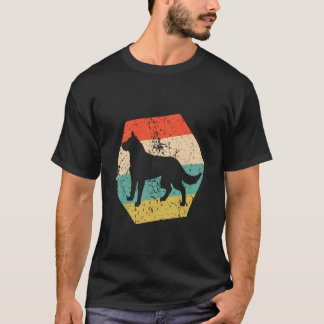 レトロなディストressedオーストラリアン・キャトル・ドッグのブリードの六角形 tシャツ