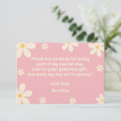 レトロなデイジーの花の子供の誕生日 サンキューカード (スタンド正面)