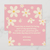 レトロなデイジーの花の子供の誕生日 サンキューカード (正面/裏面)