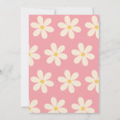 レトロなデイジーの花の子供の誕生日 招待状 (裏面)