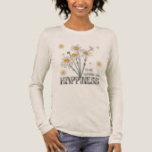 レトロなデイジーの花は幸せ トライブレンドTシャツ (正面)