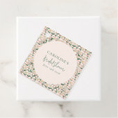 レトロなデイジー フラワー グリーン ブライダル シャワー カスタム フェイバータグ (インサイチュ)