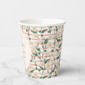 レトロなデイジー フラワー グリーン ブライダル シャワー カスタム 紙コップ (左)