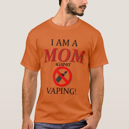 レトロなデザインでVAPEに反対するママ Tシャツ (正面)