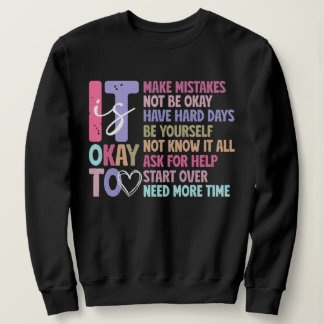 レトロなデザインのメンタルヘルスケアスウェットシャツ "It's Okay" スウェットシャツ