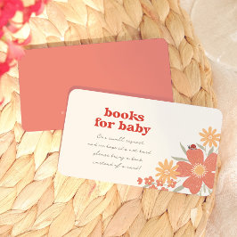 レトロなデザインの女の子向けベビー・ブックギフト Baby Shower エンクロージャーカード